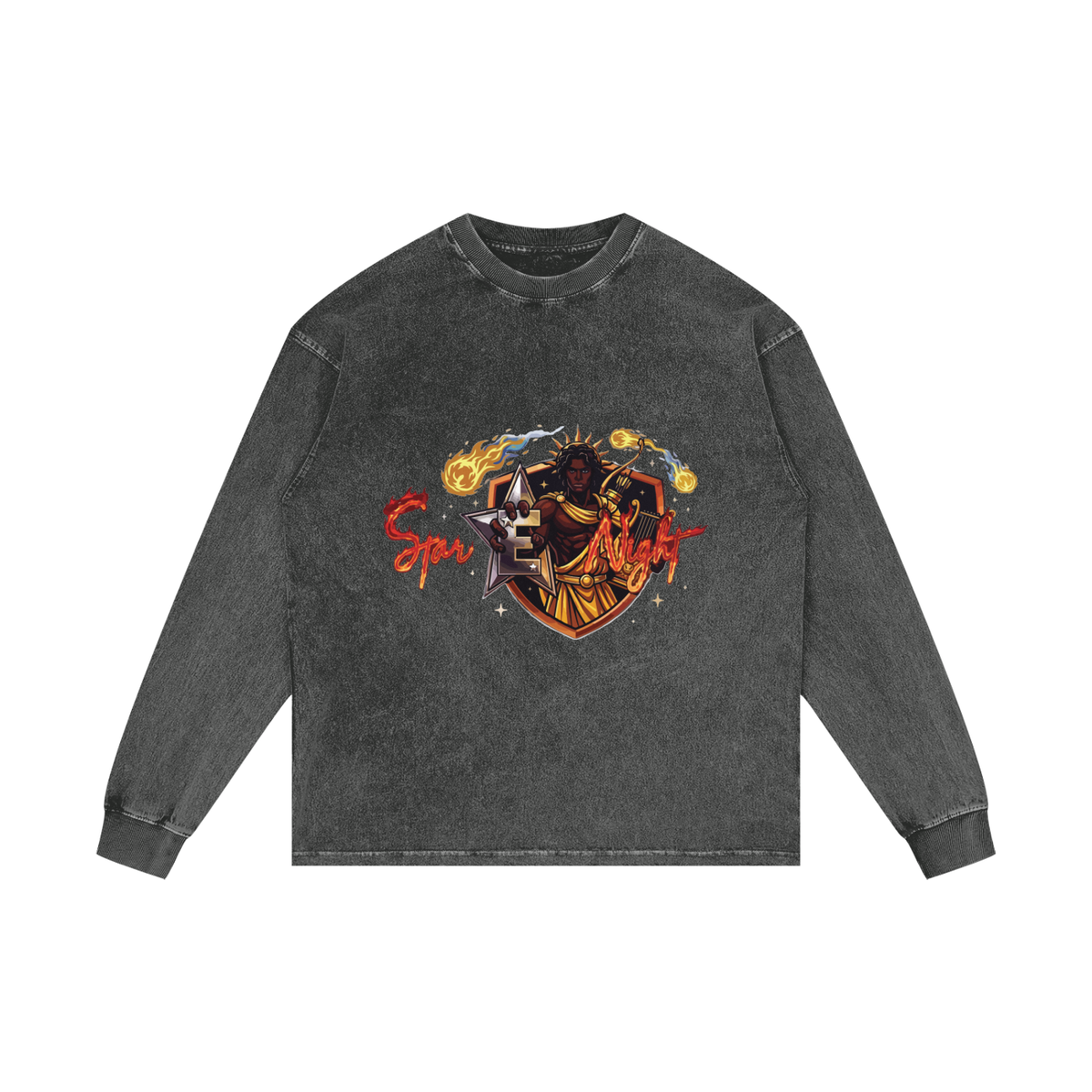 Apollos Star Acid Wash Oversize Long Sleeve T-Shirt