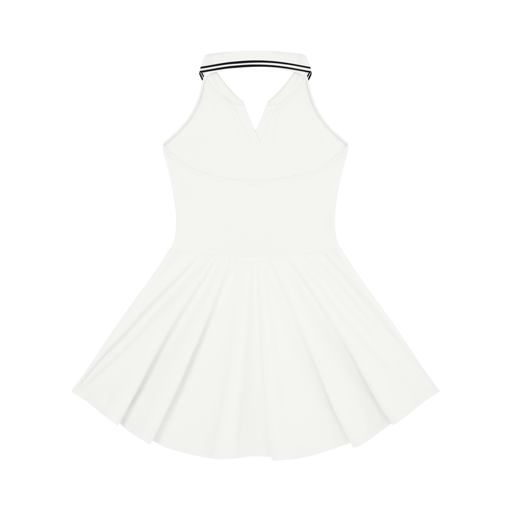 Flame On Women's Collared Halter A-Line Tennis Dress