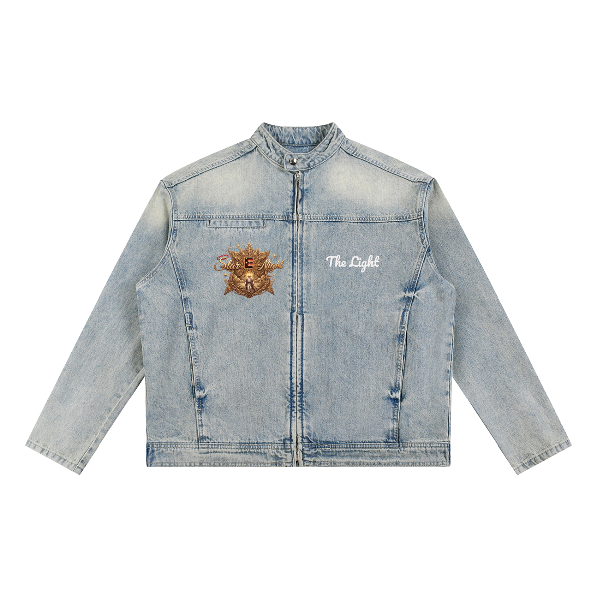 Walking on Water Vintage Wash Zip Denim Jacket