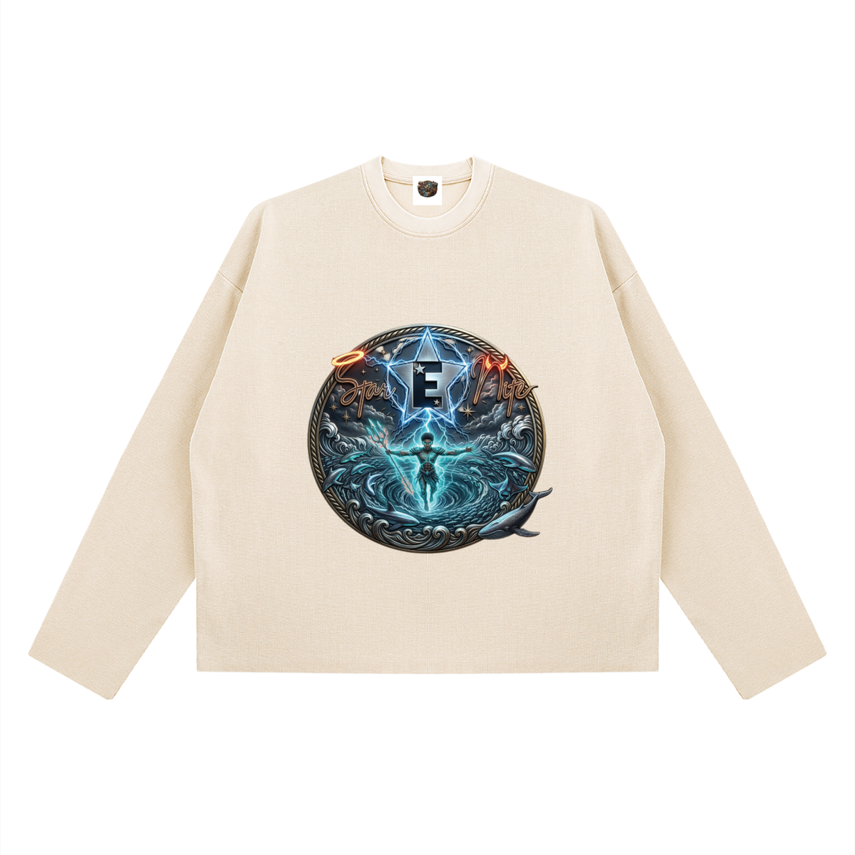 Poseidon's Wrath Unisex Vintage Wash Boxy  Waffle Raw Edge T-Shirt