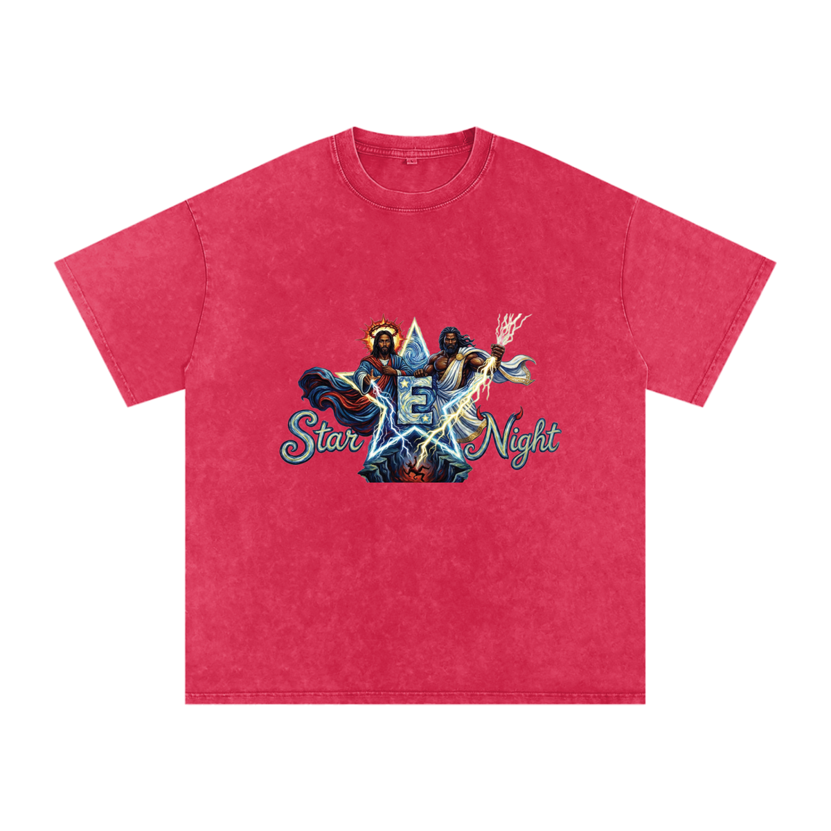 Jesus and Zeus Vs Everybody Snow Washed Oversized T-Shirt