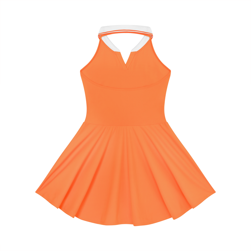 Flame On Women's Collared Halter A-Line Tennis Dress