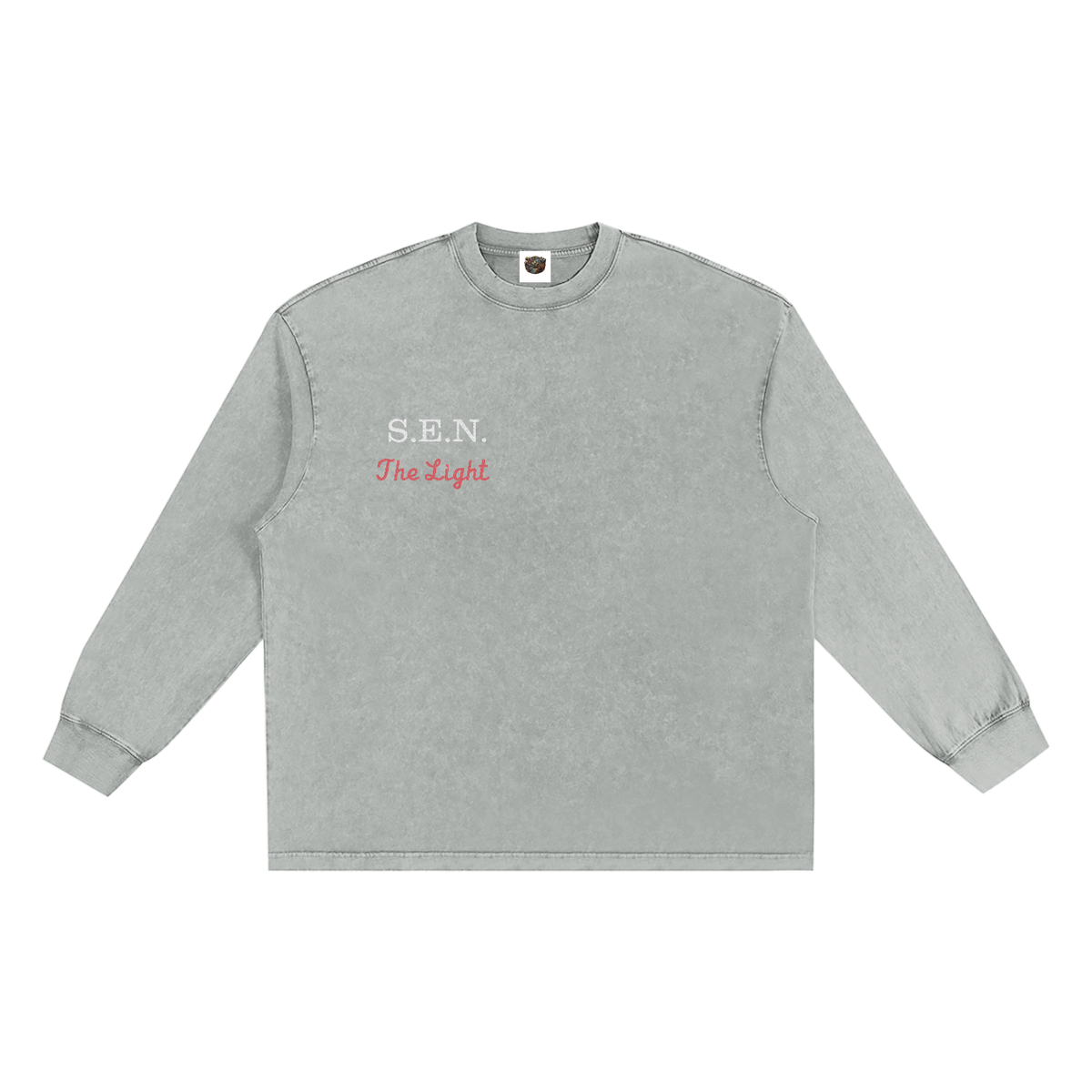 The Light Snow Washed Stitched Frayed Edge T-Shirt