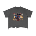 Devils Fallen Angel Vintage Wash Boxy Distressed Hem T-Shirt