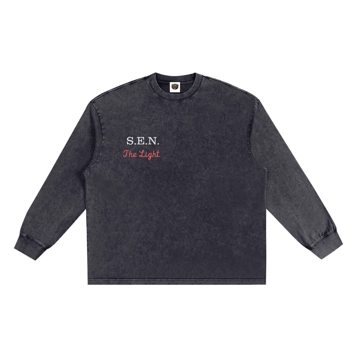 The Light Snow Washed Stitched Frayed Edge T-Shirt