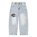 Zeus and Jesus Vs. Everybody Men's Vintage Wash Sunfade Barrel Leg Jeans