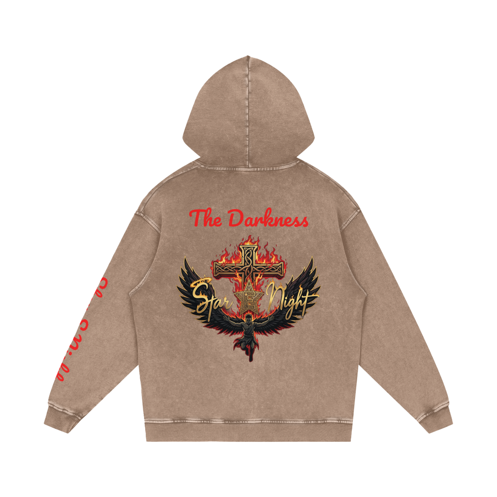 Hades Fire Snow Washed Loose Hoodie