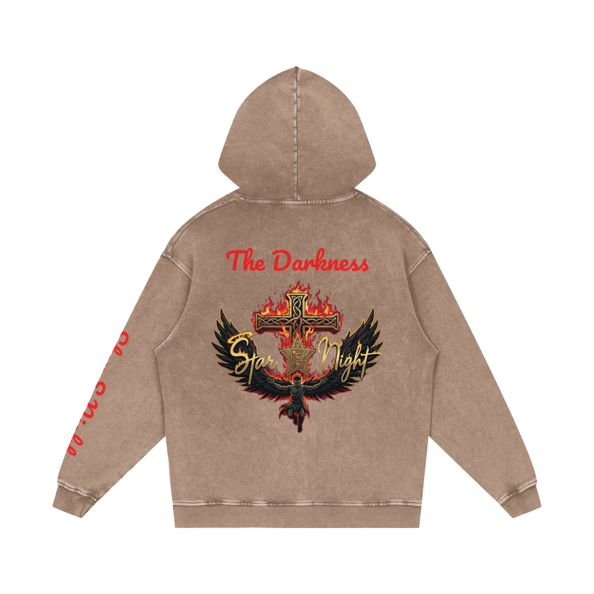 Hades Fire Snow Washed Loose Hoodie