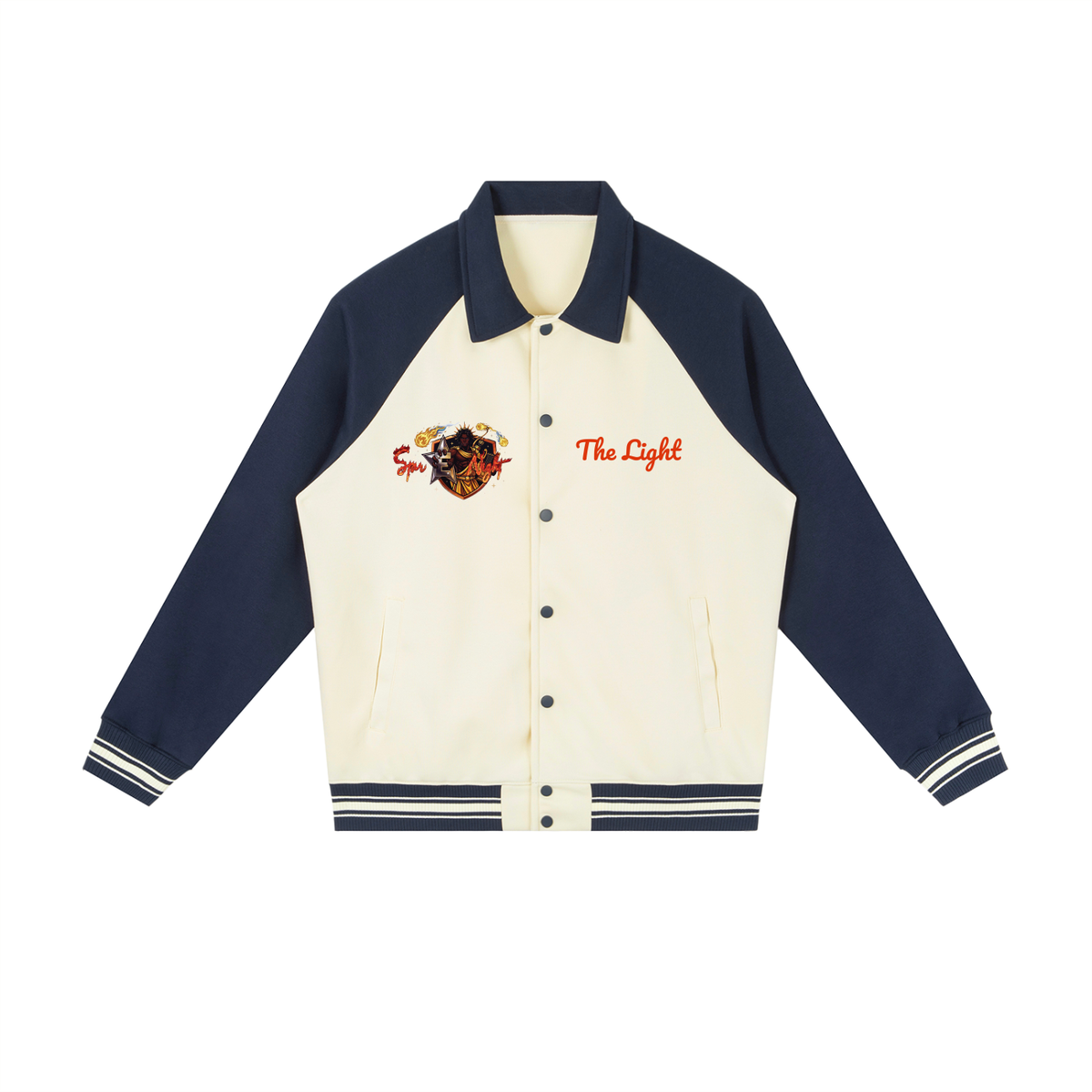 Apollo's Star Contrast Raglan Sleeve Baseball Jacket