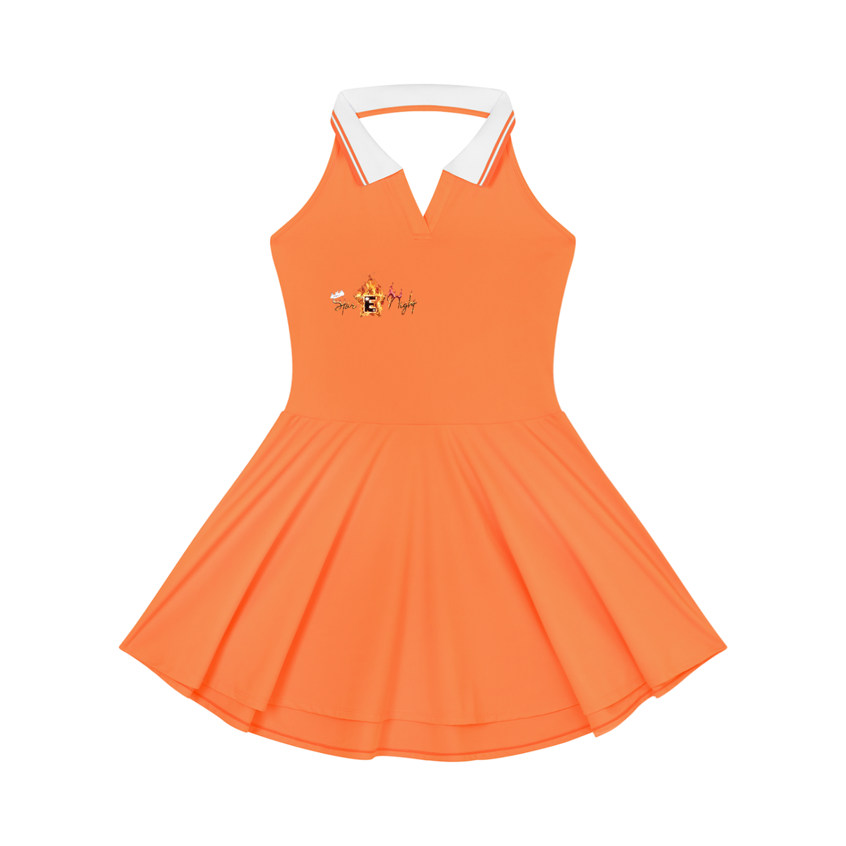 Flame On Women's Collared Halter A-Line Tennis Dress