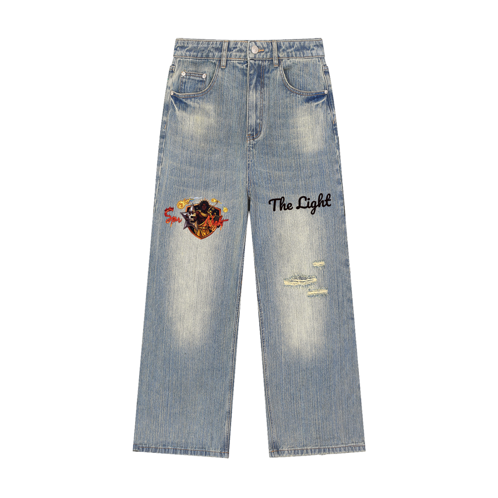 We Are Chosen Vintage Wash Distressed Denim Jeans