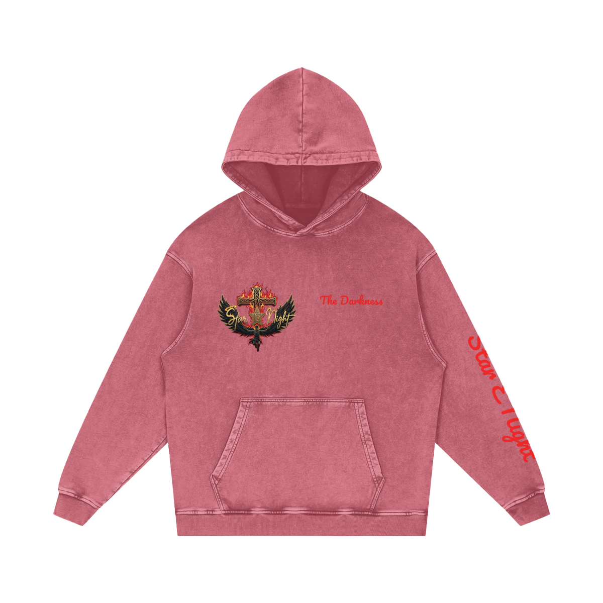 Hades Fire Snow Washed Loose Hoodie