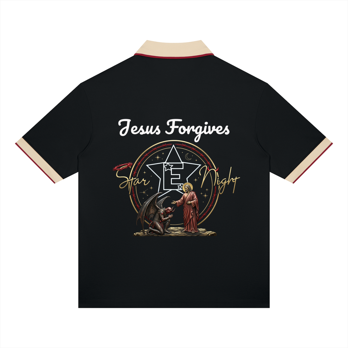 Jesus Forgives Unisex Color Block Polo Shirt