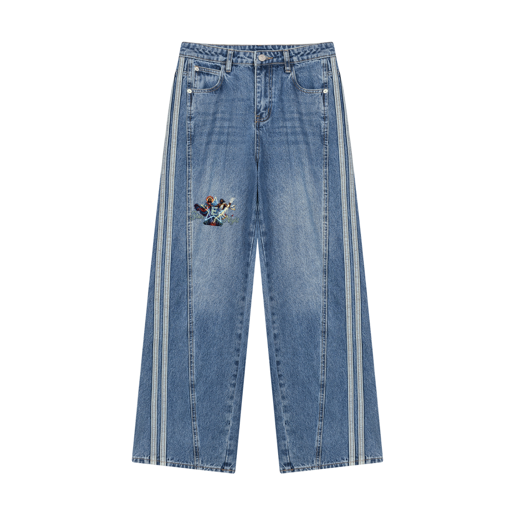Zeus and Jesus Vs. Everybody Women’s Wide Leg Denim Jeans