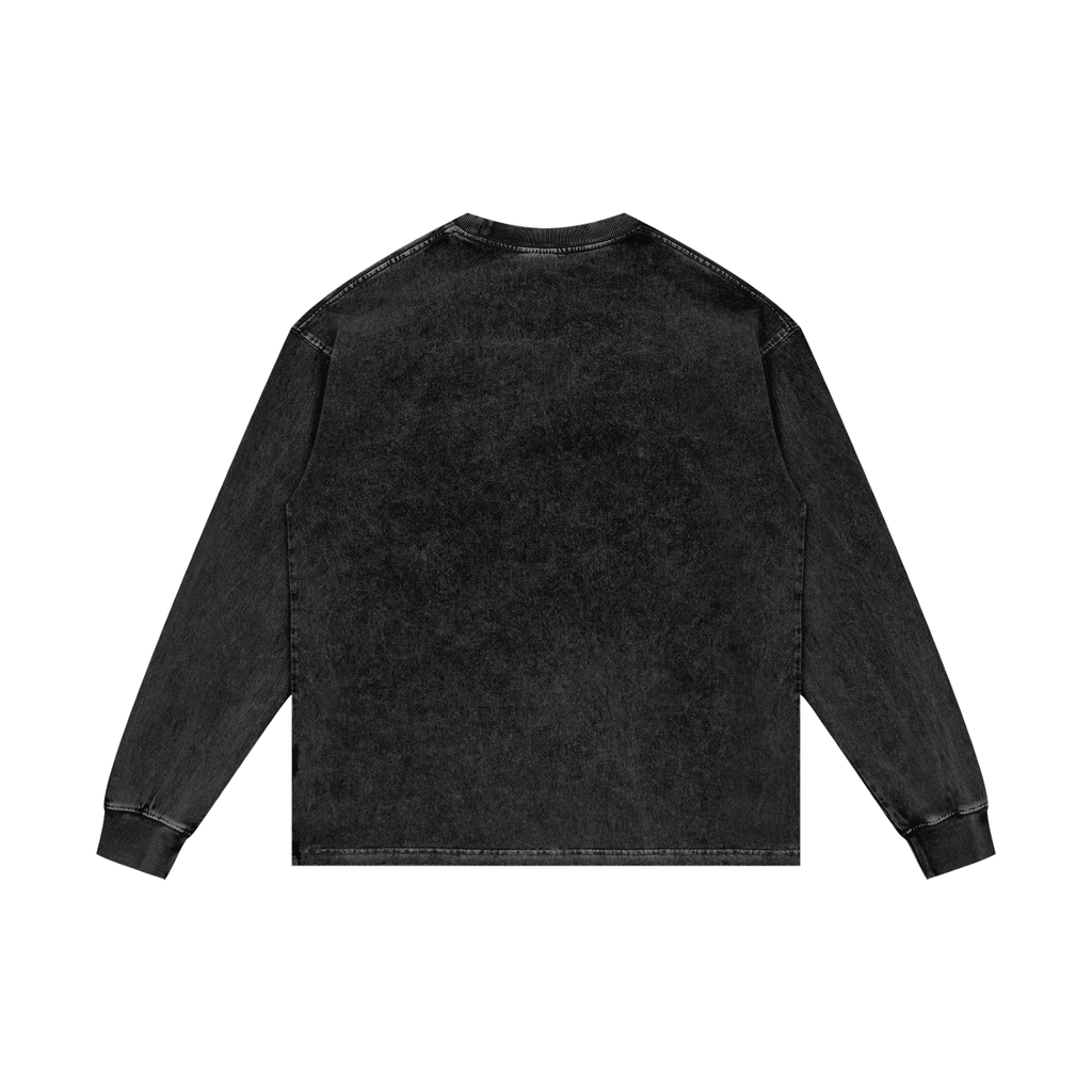 Apollos Star Acid Wash Oversize Long Sleeve T-Shirt