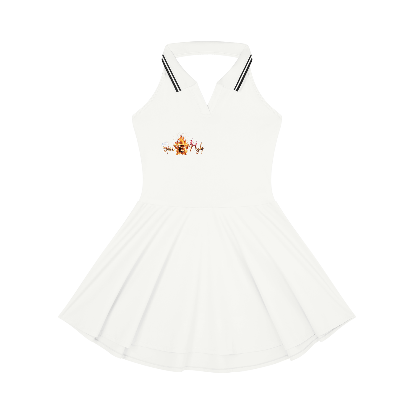 Flame On Women's Collared Halter A-Line Tennis Dress