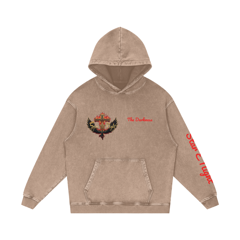 Hades Fire Snow Washed Loose Hoodie