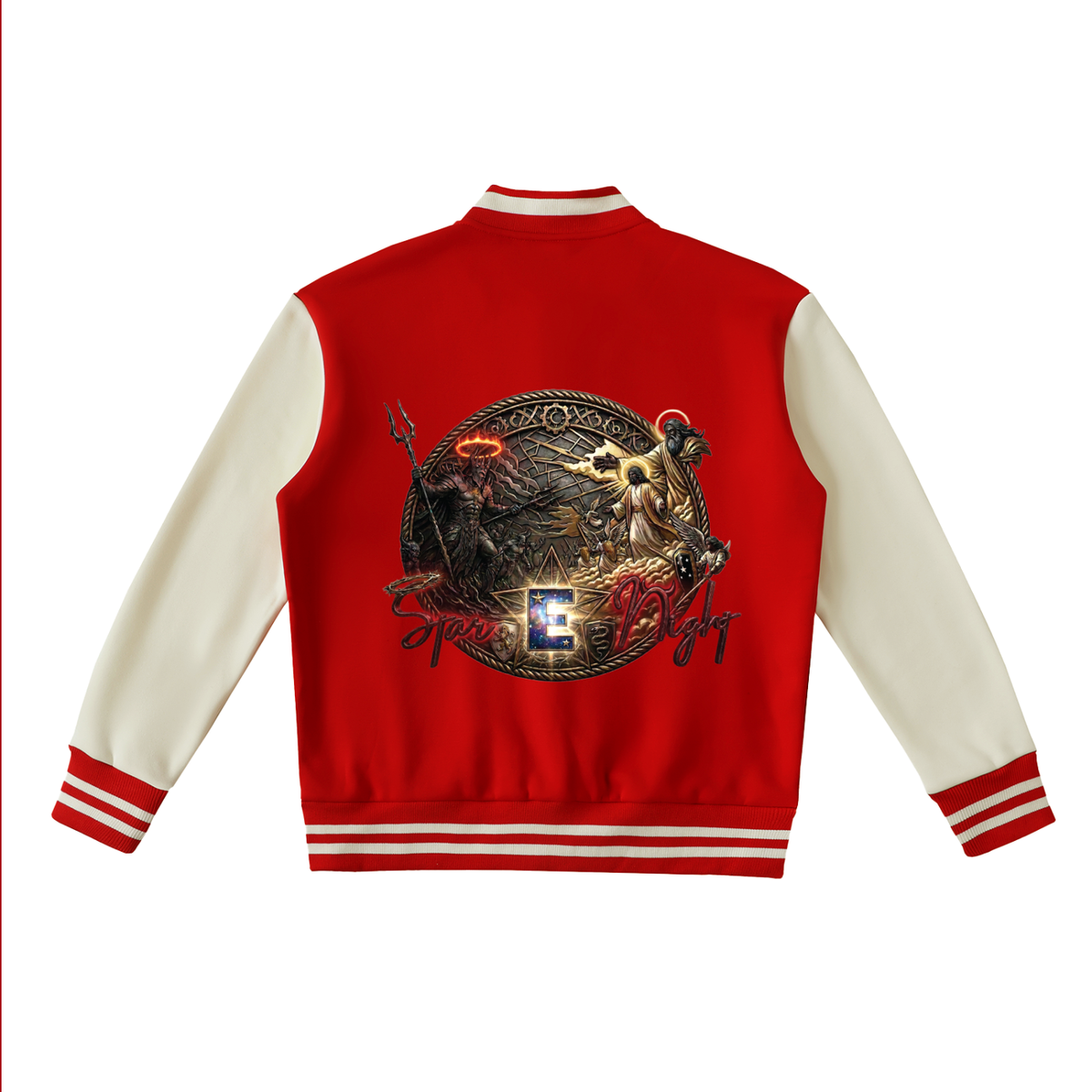 Jesus Vs. Hades Two-Tone Fleeced Varsity Jacket