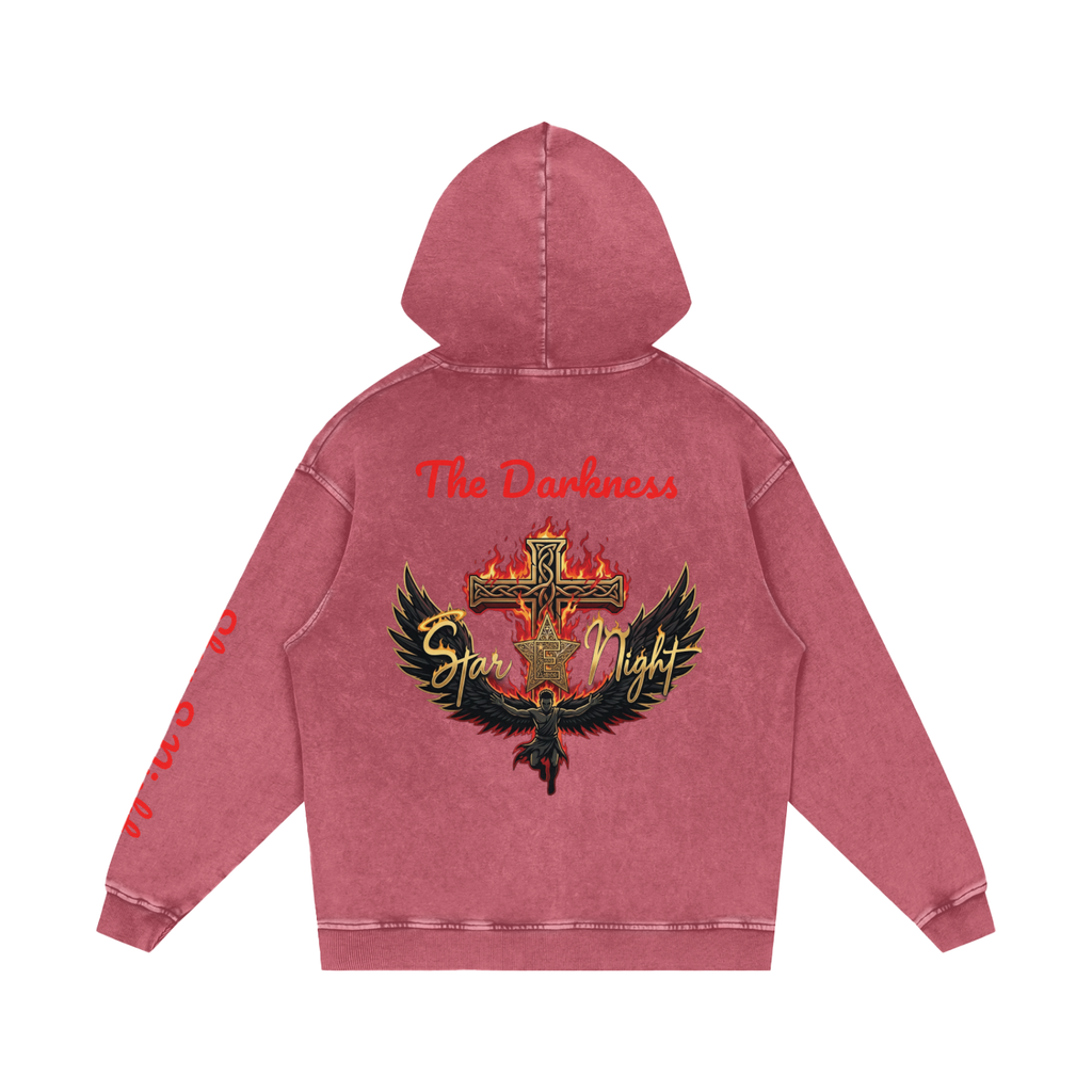 Hades Fire Snow Washed Loose Hoodie