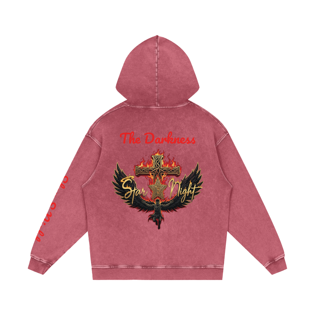 Hades Fire Snow Washed Loose Hoodie