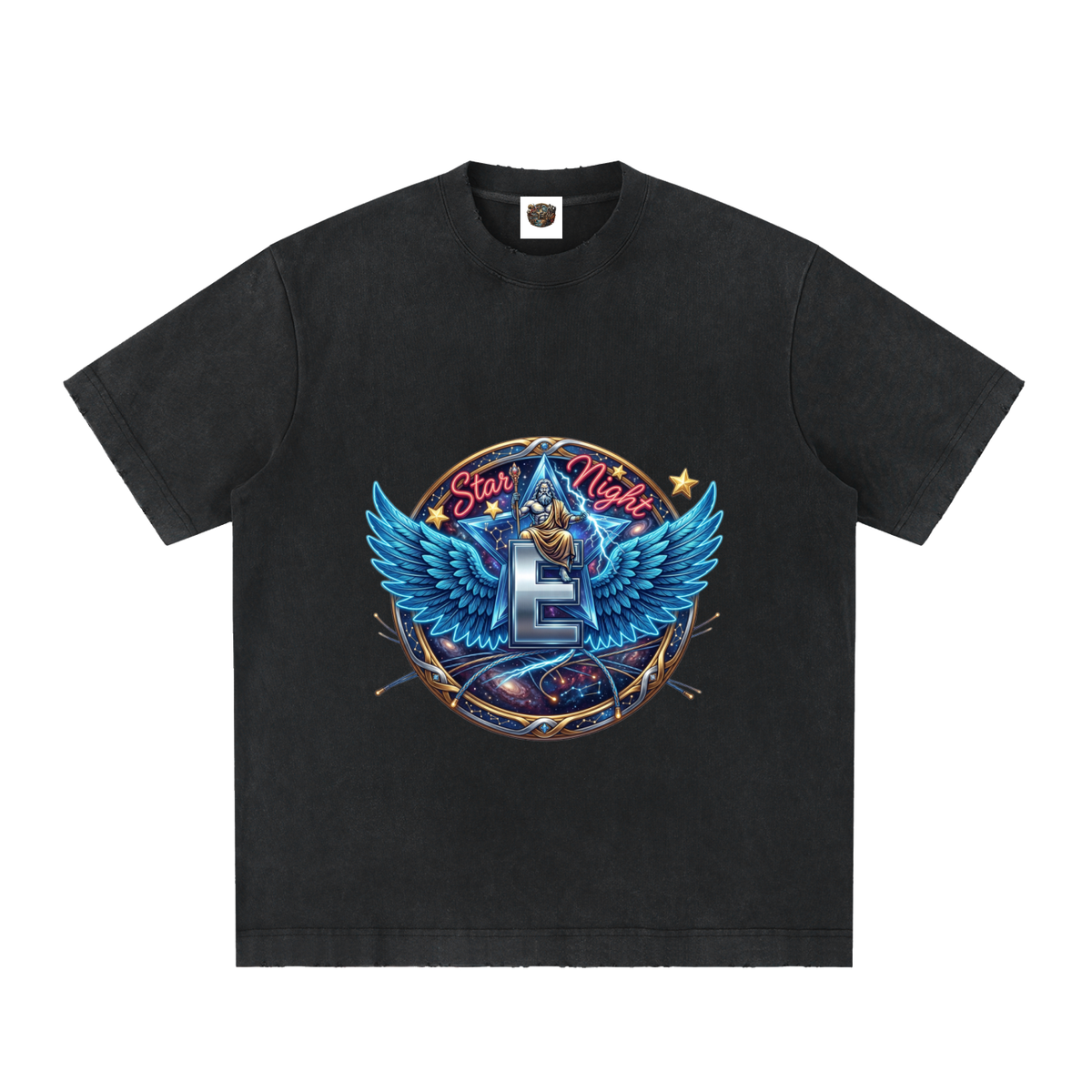 Zeus's Might Heavyweight Vintage Washed Frayed T-Shirt