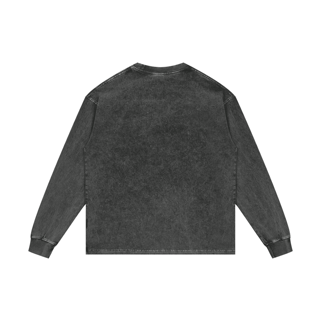 Apollos Star Acid Wash Oversize Long Sleeve T-Shirt