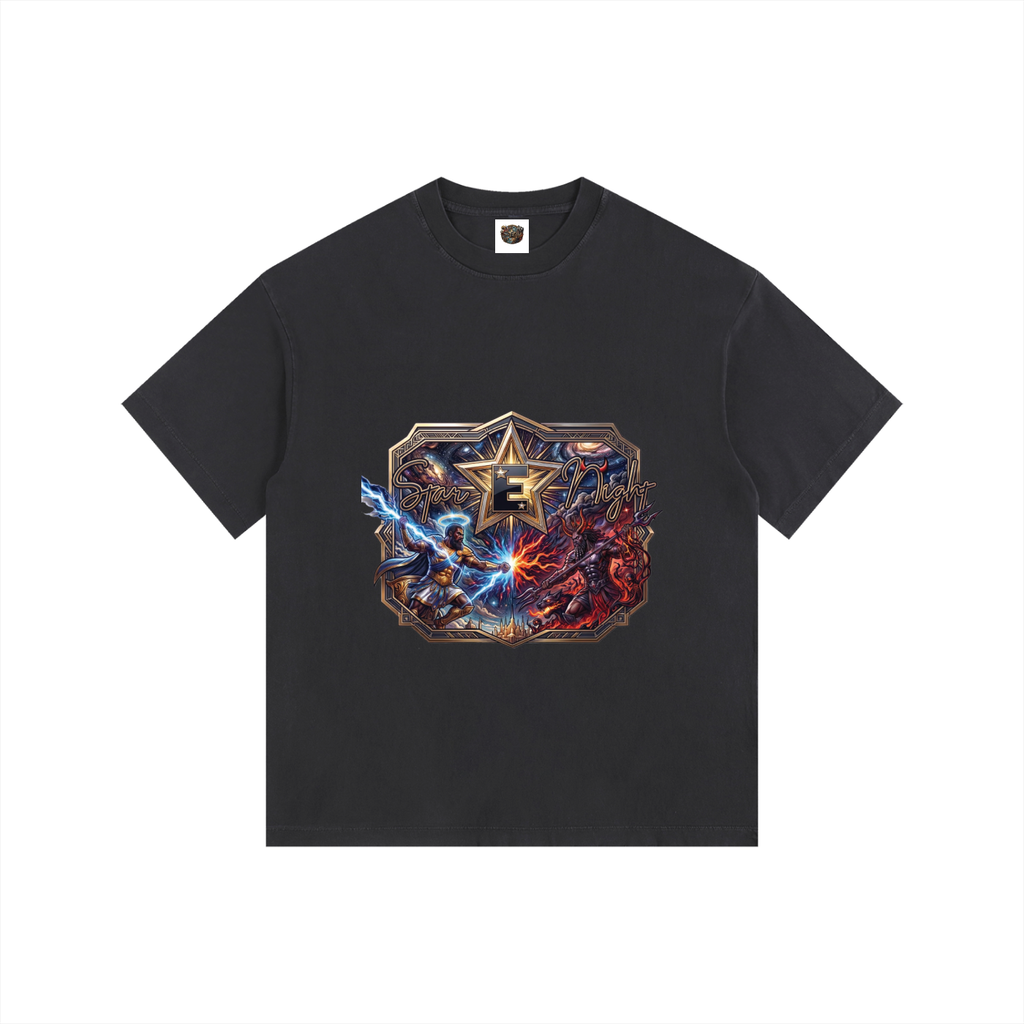 Hades vs Zeus Vintage Washed Oversized Cotton T-Shirt