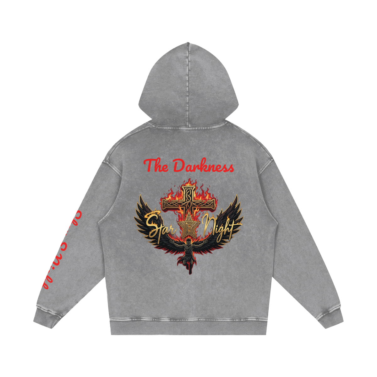 Hades Fire Snow Washed Loose Hoodie