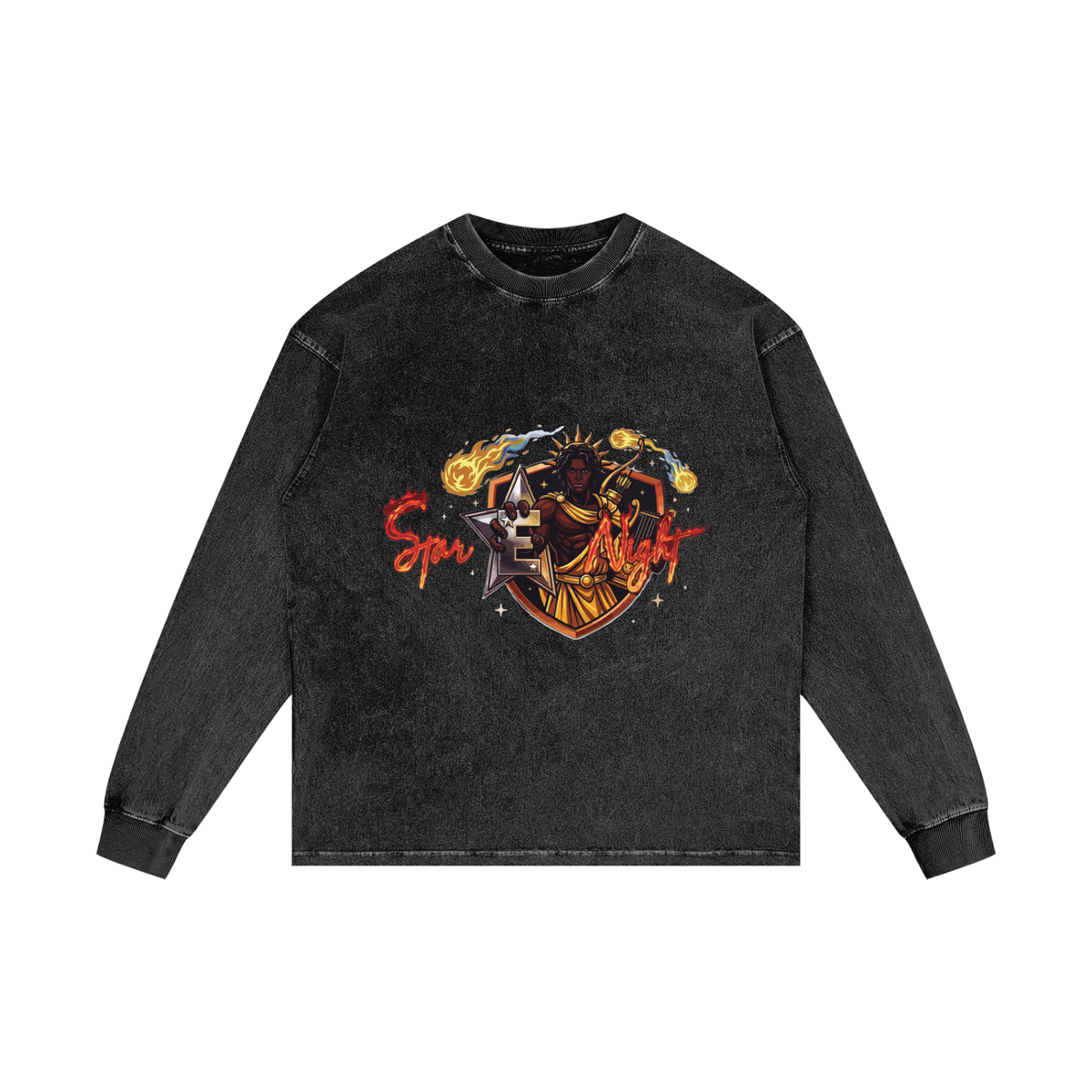 Apollos Star Acid Wash Oversize Long Sleeve T-Shirt