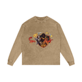 Apollos Star Acid Wash Oversize Long Sleeve T-Shirt