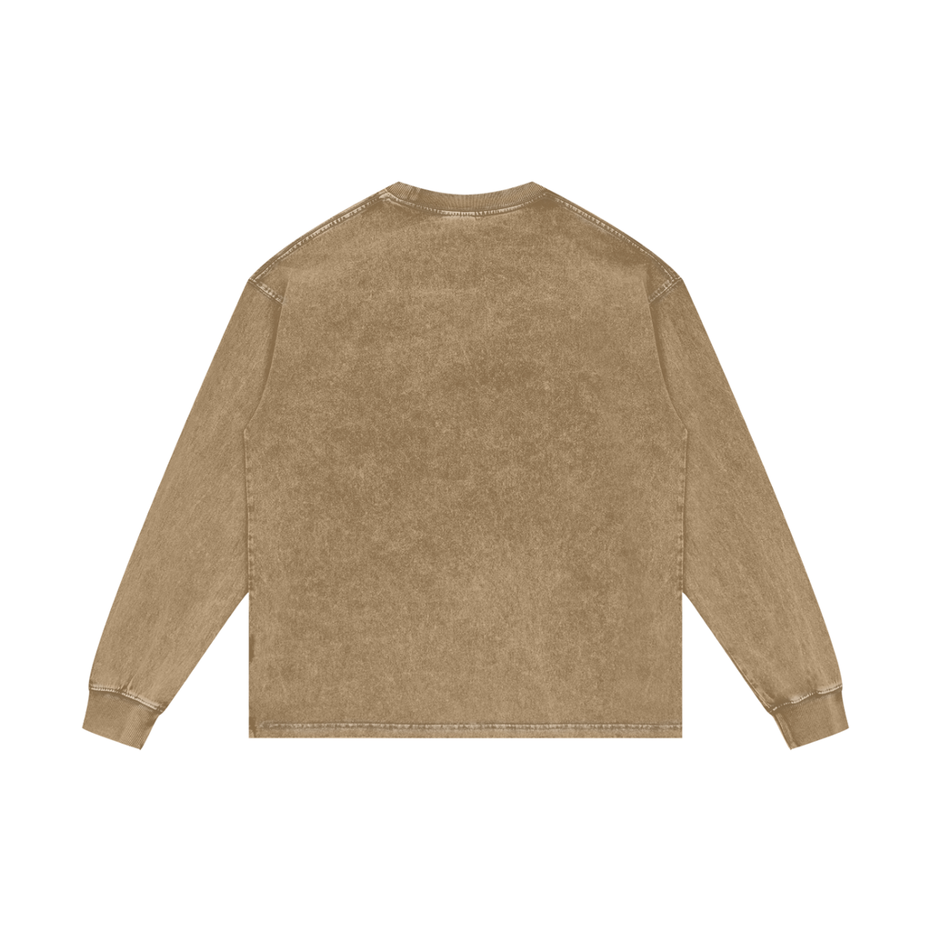 Apollos Star Acid Wash Oversize Long Sleeve T-Shirt