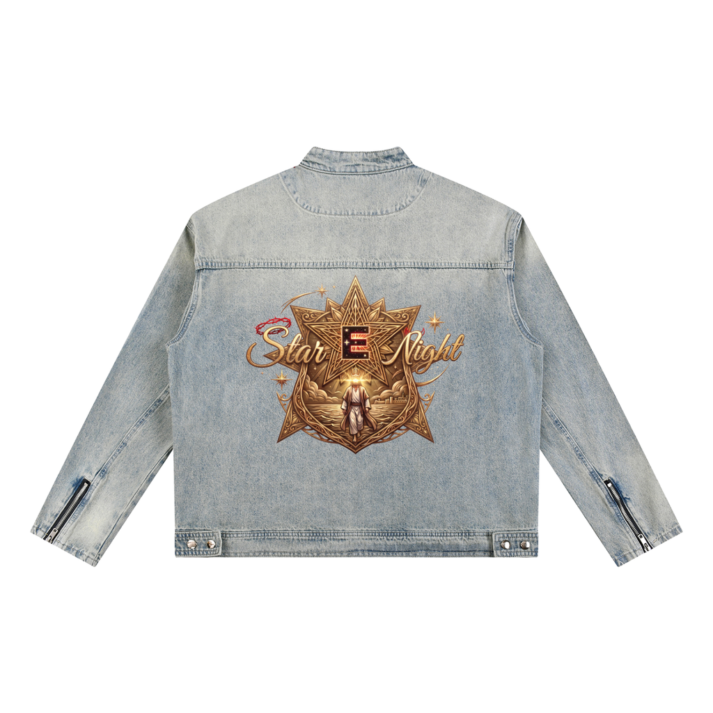 Walking on Water Vintage Wash Zip Denim Jacket