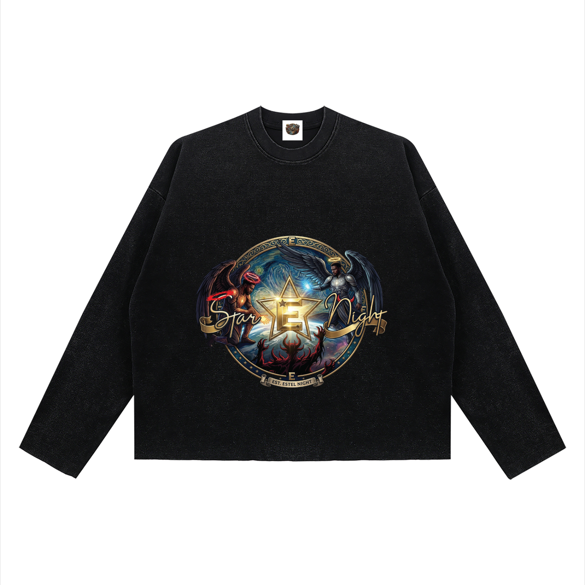 Demons of the World Unisex Vintage Wash Boxy  Waffle Raw Edge T-Shirt